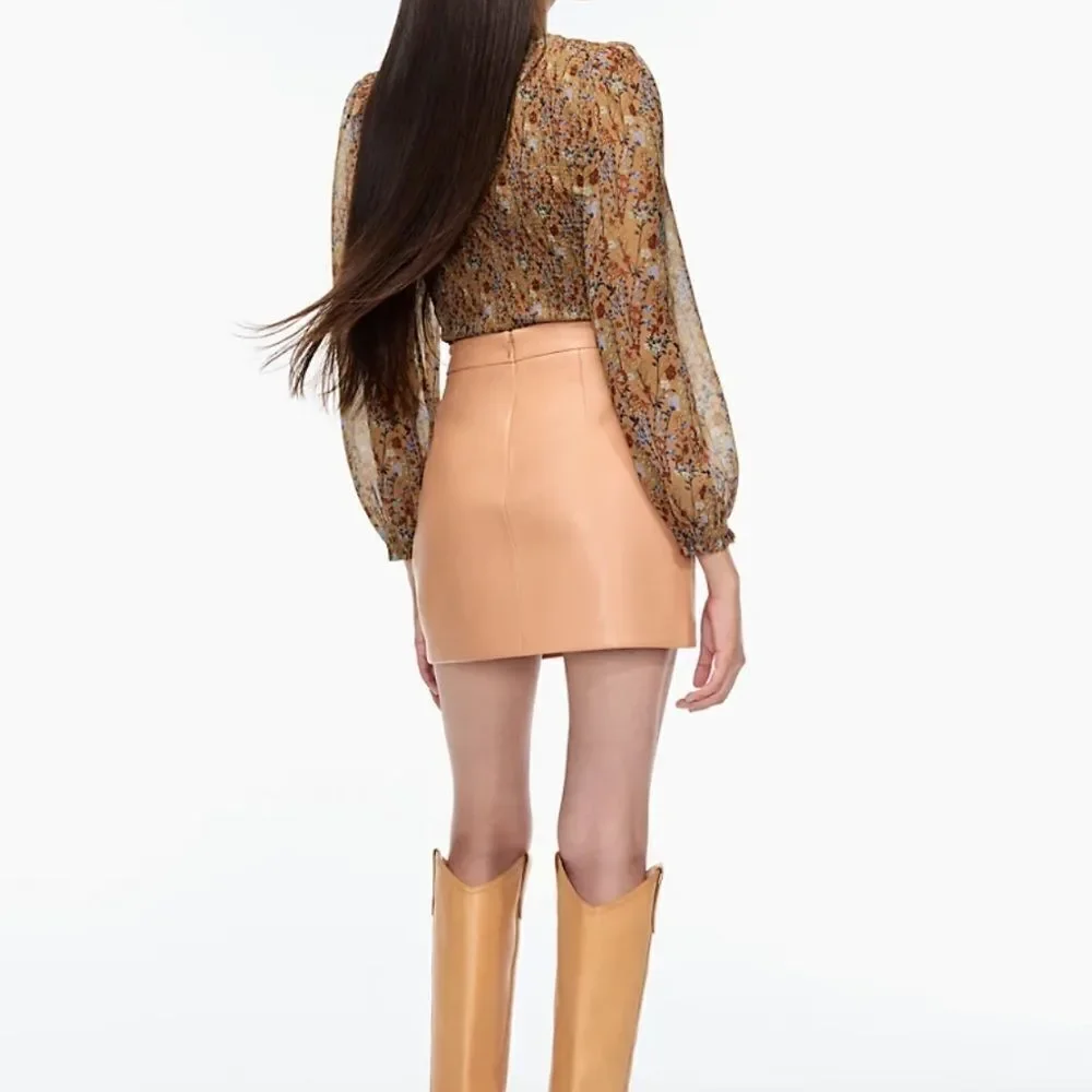 NWT Aritzia Wilfred Tempest / Patio Vegan Leather Mini Skirt - Picture 4 of 9